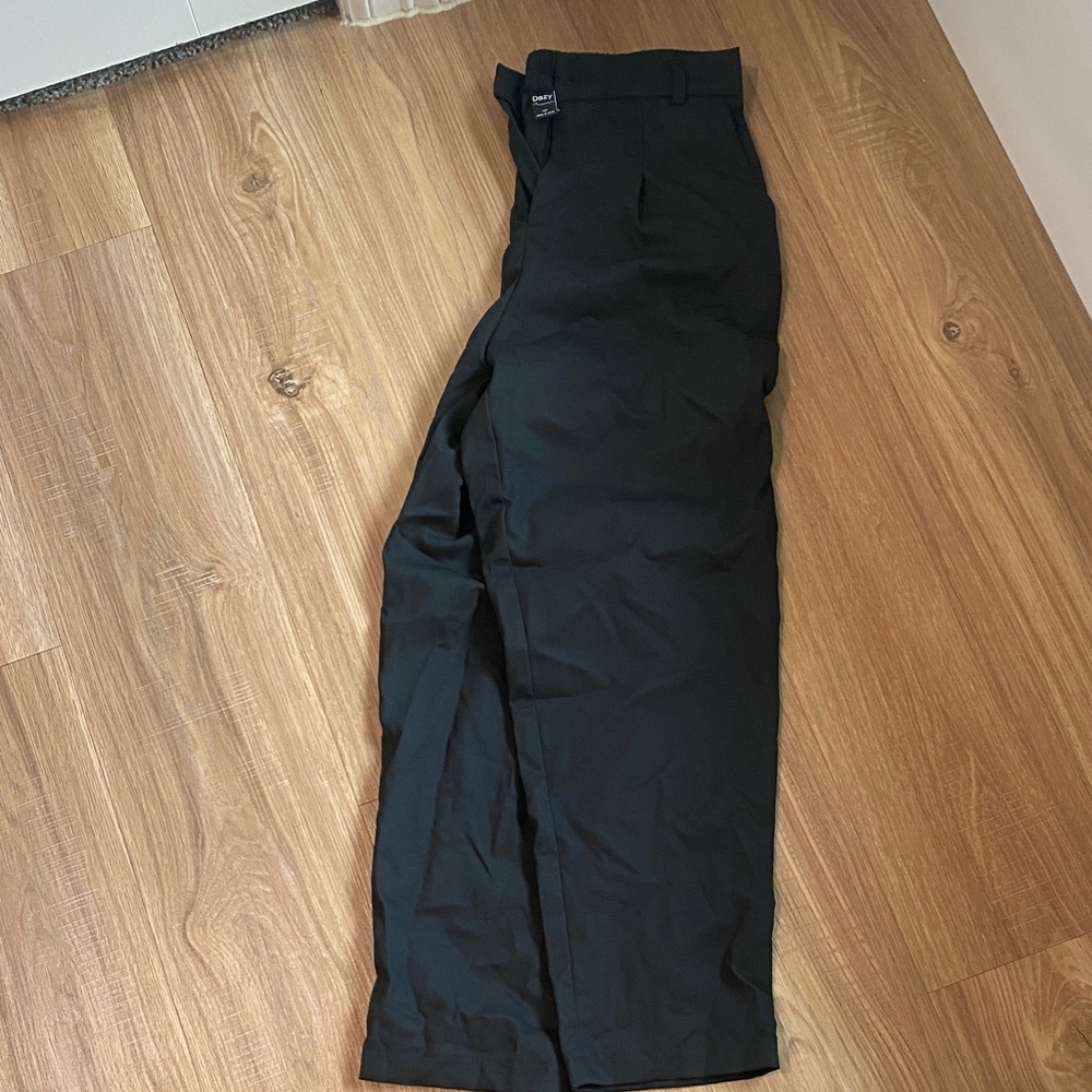 Daisy Black Dress Pants Full-Length Cotton Blend